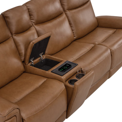 Leif Modern Top-Grain Leather Super Zero Gravity Reclining Sofa