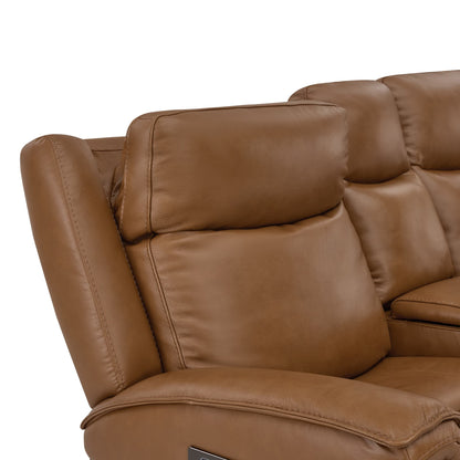 Leif Modern Top-Grain Leather Super Zero Gravity Reclining Sofa