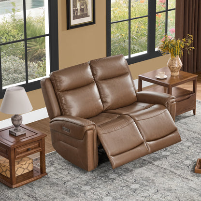 Leif Modern Top-Grain Leather Super Zero Gravity Reclining Sofa