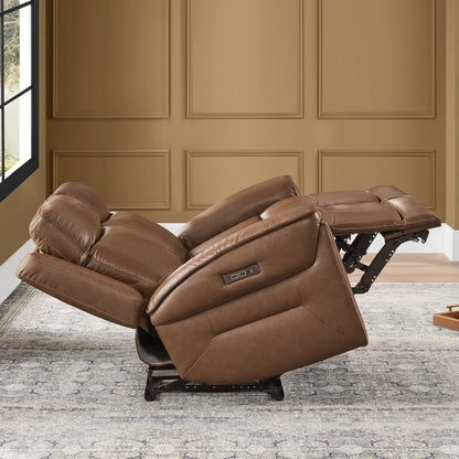 Leif Modern Top-Grain Leather Super Zero Gravity Reclining Sofa