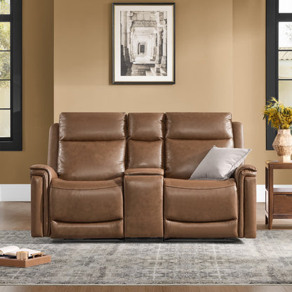 Leif Modern Top-Grain Leather Super Zero Gravity Reclining Sofa