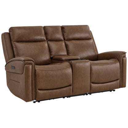 Leif Modern Top-Grain Leather Super Zero Gravity Reclining Sofa