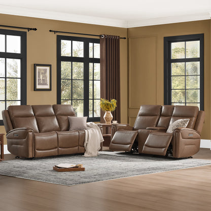 Leif Modern Top-Grain Leather Super Zero Gravity Reclining Sofa