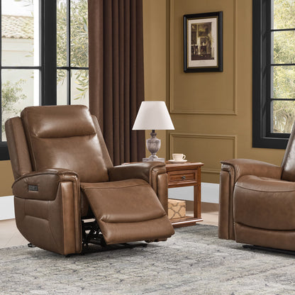 Leif Modern Top-Grain Leather Super Zero Gravity Reclining Sofa