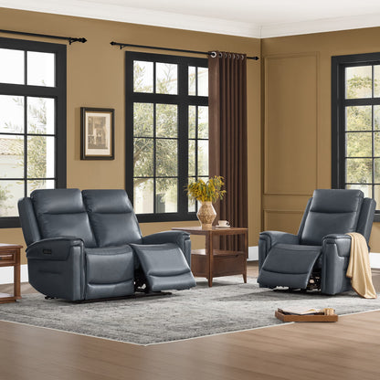 Leif Modern Top-Grain Leather Super Zero Gravity Reclining Sofa