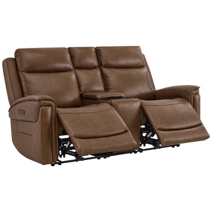 Leif Modern Top-Grain Leather Super Zero Gravity Reclining Sofa