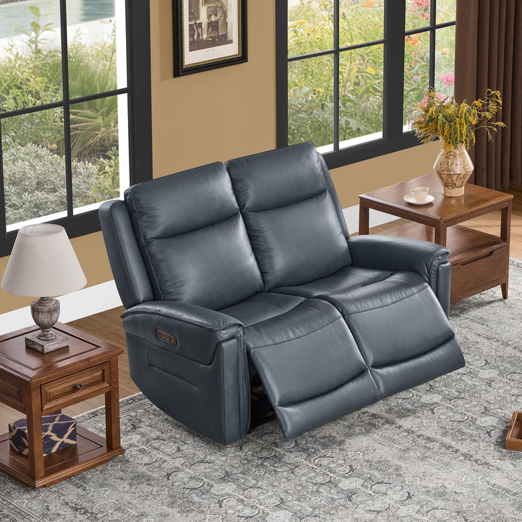 Leif Modern Top-Grain Leather Super Zero Gravity Reclining Sofa