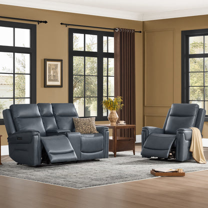 Leif Modern Top-Grain Leather Super Zero Gravity Reclining Sofa