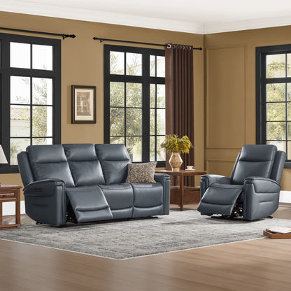 Leif Modern Top-Grain Leather Super Zero Gravity Reclining Sofa