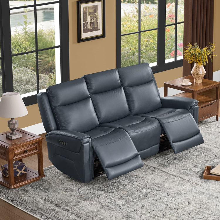 Leif Modern Top-Grain Leather Super Zero Gravity Reclining Sofa