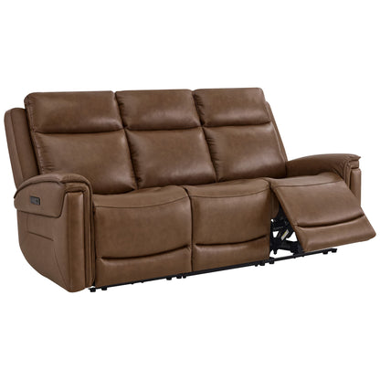 Leif Modern Top-Grain Leather Super Zero Gravity Reclining Sofa