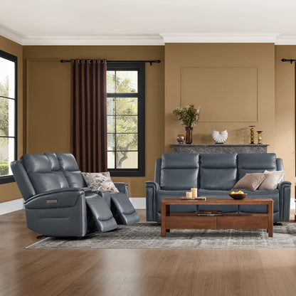 Leif Modern Top-Grain Leather Super Zero Gravity Reclining Sofa