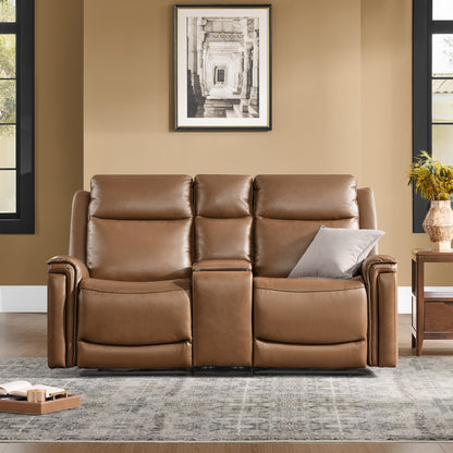 Leif Modern Top-Grain Leather Super Zero Gravity Reclining Sofa