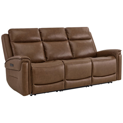 Leif Modern Top-Grain Leather Super Zero Gravity Reclining Sofa