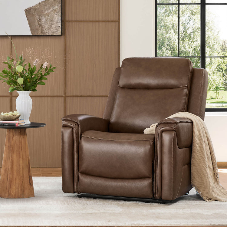 Leif Super Zero Gravity Power Leather Recliner