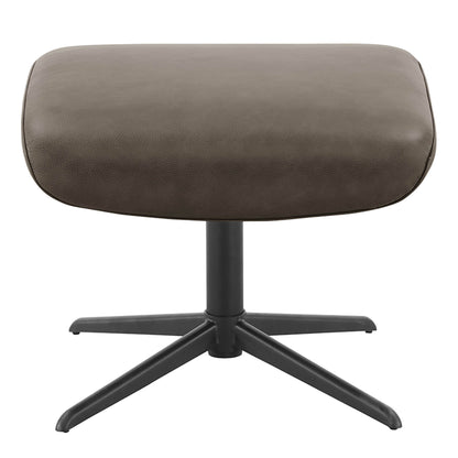 Leslie Genuine Leather Swivel Reclining Chair & Ottoman