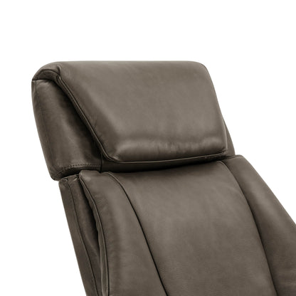 Leslie Genuine Leather Swivel Reclining Chair & Ottoman
