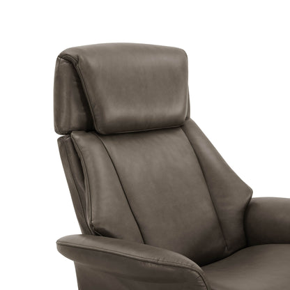 Leslie Genuine Leather Swivel Reclining Chair & Ottoman