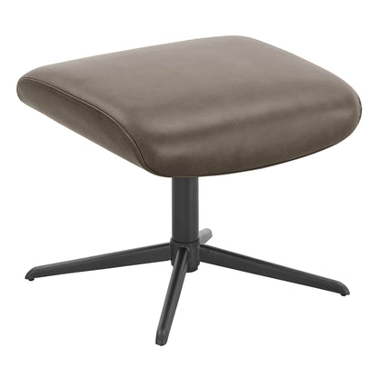 Leslie Genuine Leather Swivel Reclining Chair & Ottoman