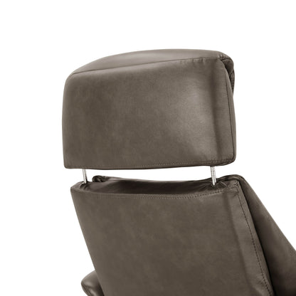 Leslie Genuine Leather Swivel Reclining Chair & Ottoman