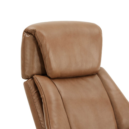 Leslie Genuine Leather Swivel Reclining Chair & Ottoman
