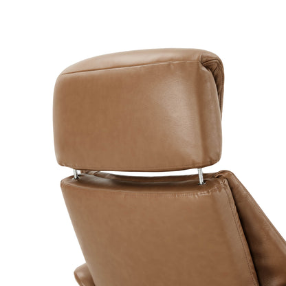 Leslie Genuine Leather Swivel Reclining Chair & Ottoman