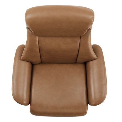 Leslie Genuine Leather Swivel Reclining Chair & Ottoman