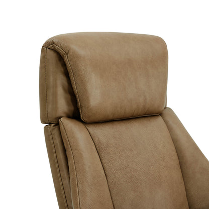 Leslie Genuine Leather Swivel Reclining Chair & Ottoman