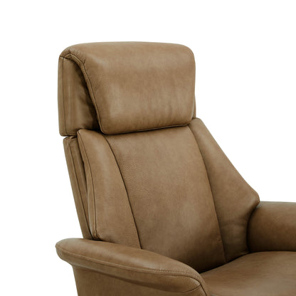 Leslie Genuine Leather Swivel Reclining Chair & Ottoman