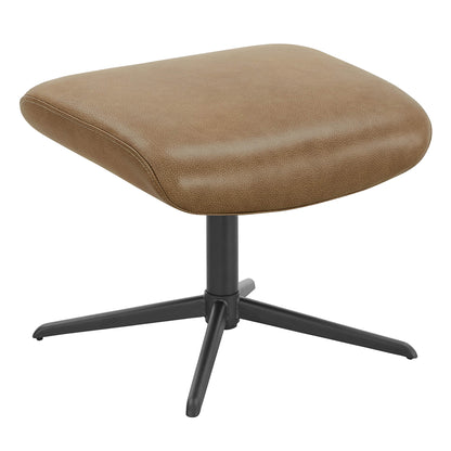 Leslie Genuine Leather Swivel Reclining Chair & Ottoman