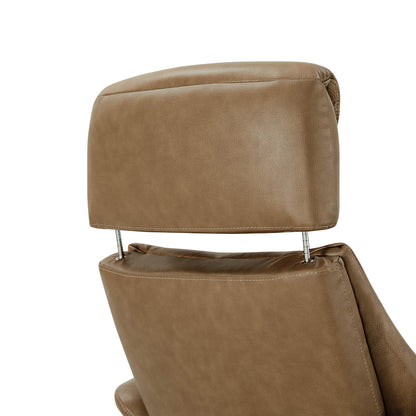 Leslie Genuine Leather Swivel Reclining Chair & Ottoman