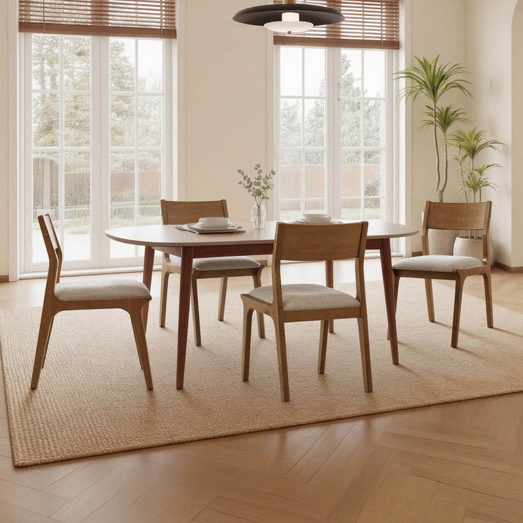 Levi Modern Solid Wood Upholstered Dining Chair (Set of 2)