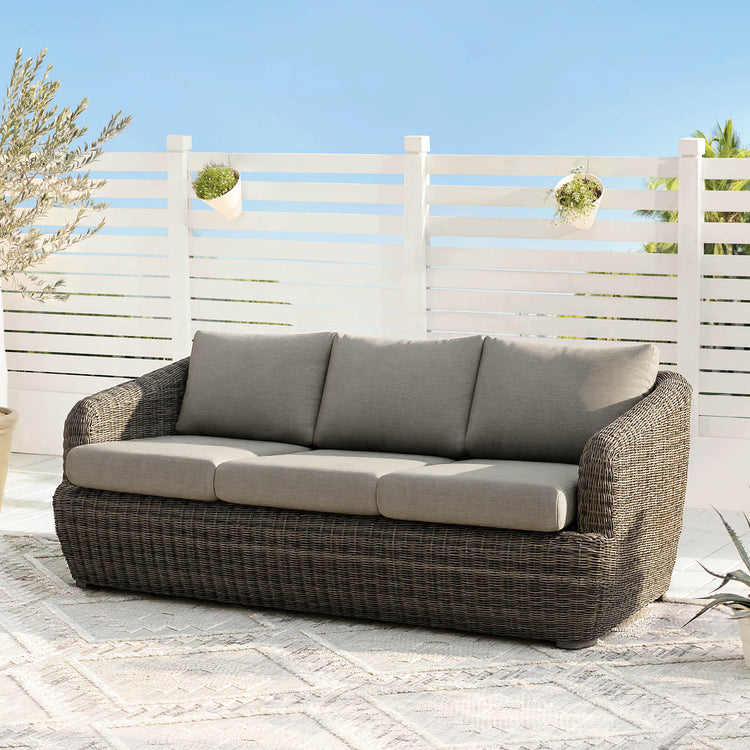 Liana Wicker Outdoor Three-Seater Sofa