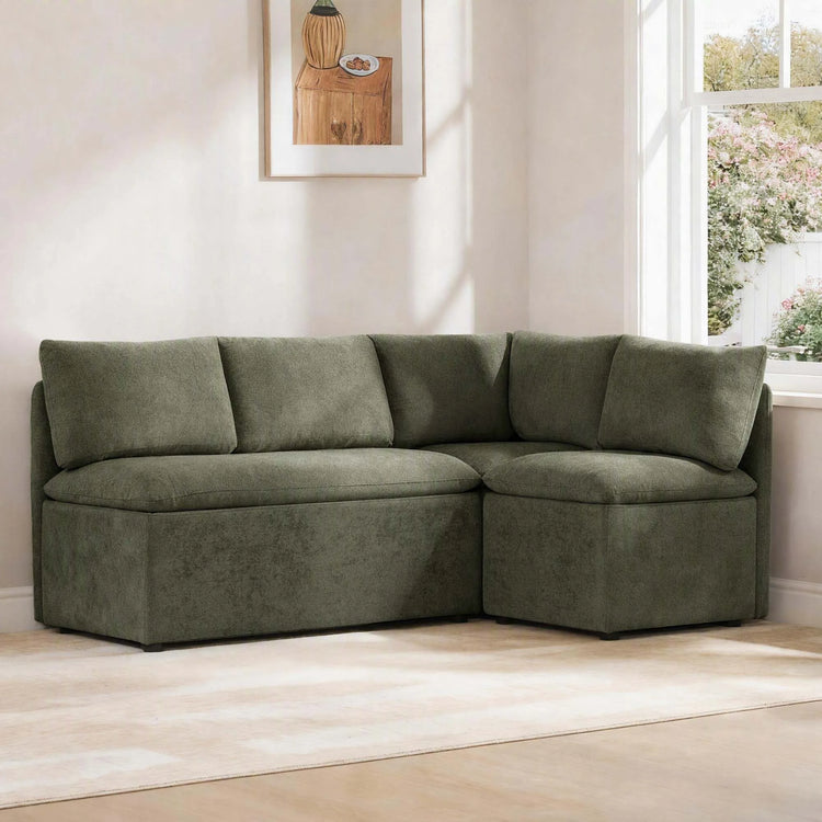 Lila L-Shaped Minimalist Dining Banquette with Storage