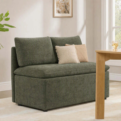 Lila Minimalist Built-in Storage Dining Banquette Bench