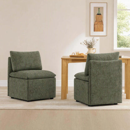 Lila Minimalist Armless Dining Chair with Storage