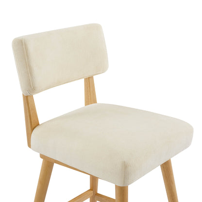 Lovy Modern Wood Base Swivel Bar Stool (Set of 2）