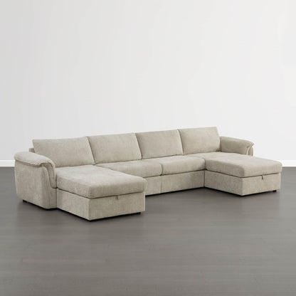 Maisie 6-seat Modular Performance Fabric Sofa with Storage Ottoman
