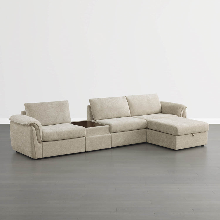 Maisie 4-seat Modular Sofa with Storage Ottoman
