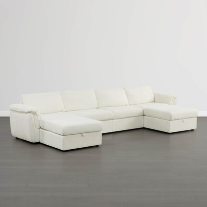 Maisie 6-seat Modular Performance Fabric Sofa with Storage Ottoman