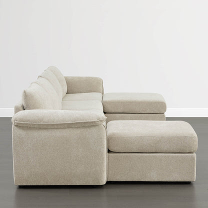 Maisie 6-seat Modular Performance Fabric Sofa with Storage Ottoman