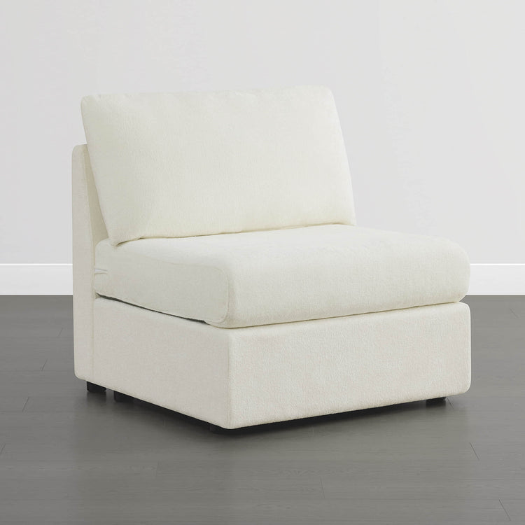 Maisie Cream Boucle Armless Chair with plush seating