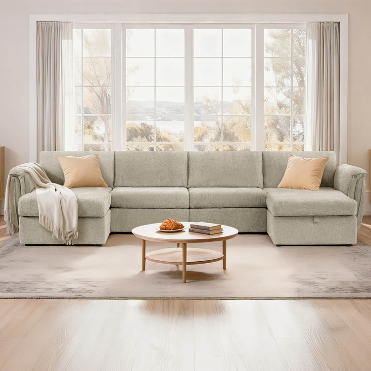 Maisie 6-seat Modular Sofa with Storage Ottoman