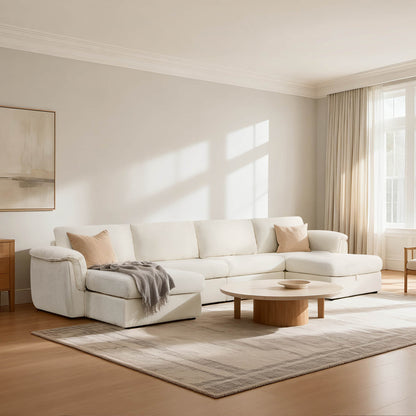 Maisie 6-seat Modular Performance Fabric Sofa with Storage Ottoman