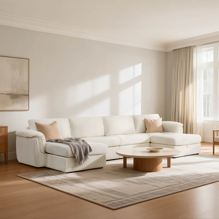 Maisie 6-seat Modular Performance Fabric Sofa with Storage Ottoman