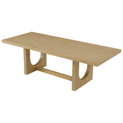 Margie U-Shaped Wood Extendable Dining Table, 78"-95.9"