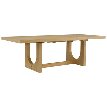 Margie U-Shaped Wood Extendable Dining Table, 78"-95.9"