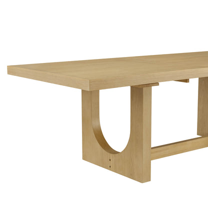 Margie U-Shaped Wood Extendable Dining Table, 78"-95.9"