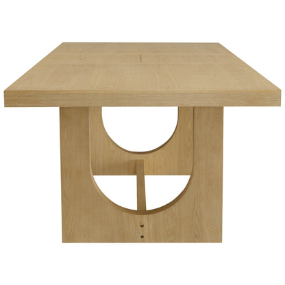 Margie U-Shaped Wood Extendable Dining Table, 78"-95.9"