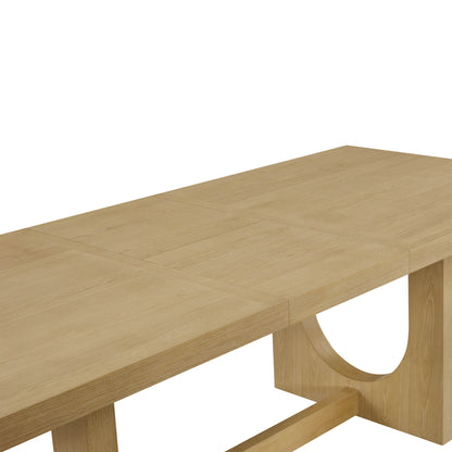 Margie U-Shaped Wood Extendable Dining Table, 78"-95.9"
